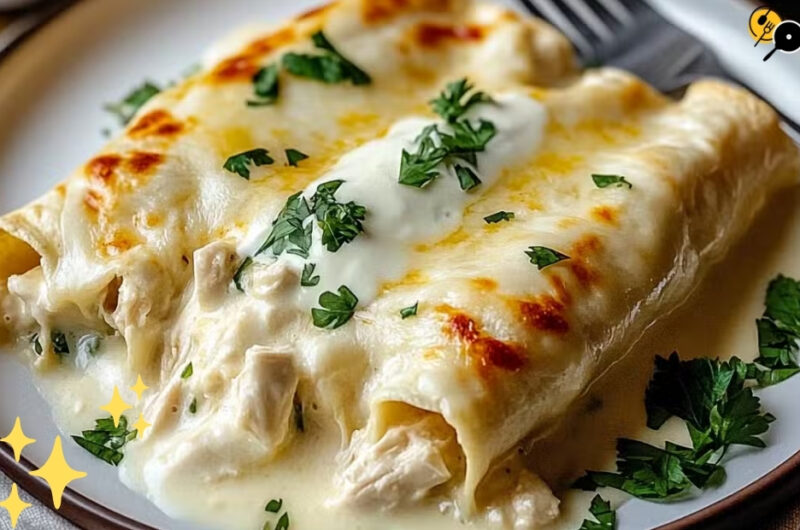 Easy Creamy White Chicken Enchiladas