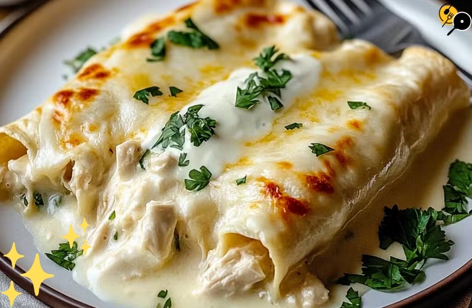 Easy Creamy White Chicken Enchiladas (1)