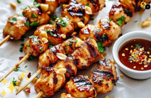 Easy Grilled Asian Honey Garlic Chicken Skewers